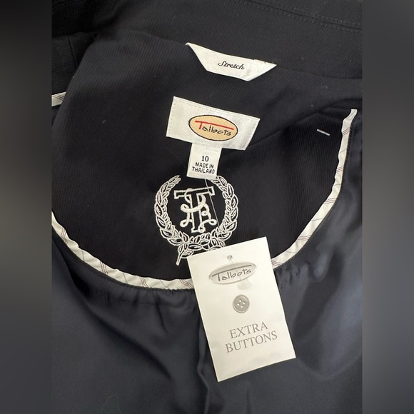 Talbots Navy blue and White Blazer size 10 NWT - Picture 6 of 9